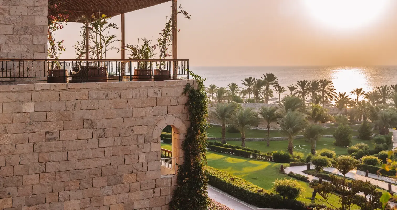 Fort Arabesque West Bay — waterfront dining and recreation area
